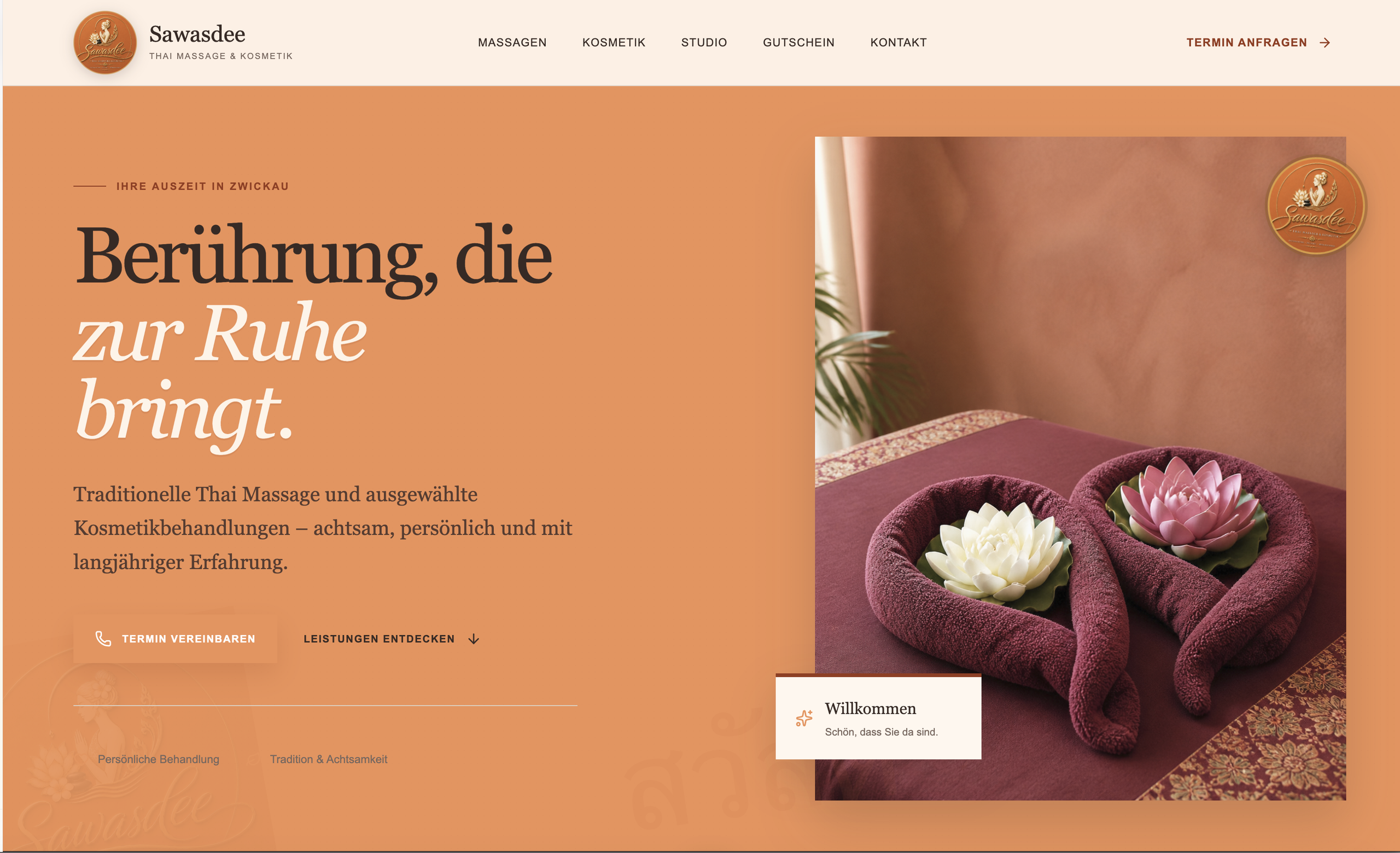 Webdesign für Sawasdee Thai Massage & Kosmetik in Zwickau – umgesetzt von SIGNATURSCHMIEDE
