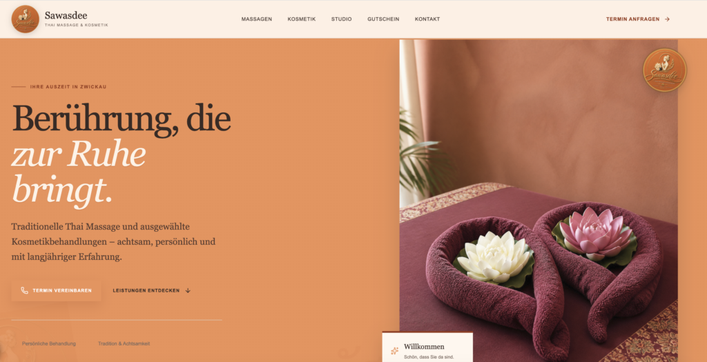 Website von Sawasdee Thai Massage & Kosmetik in Zwickau